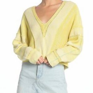 ✨NWT Yellow Free People V- Neck Sweater ✨